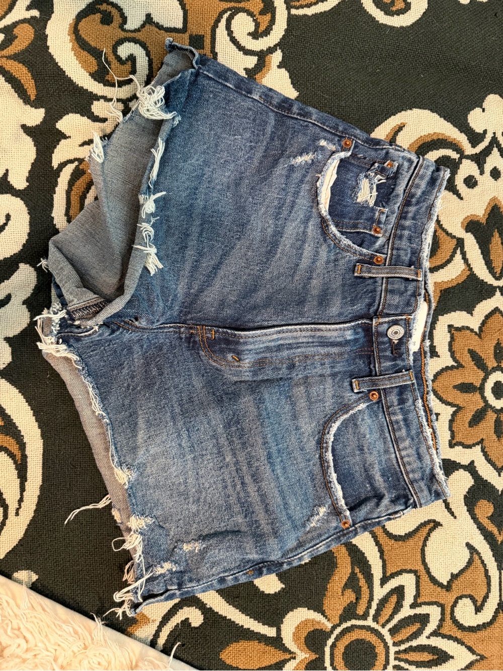 Abercrombie & Fitch Distressed Blue Denim Cutoff Shorts